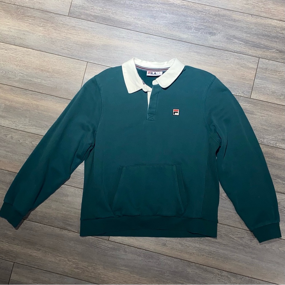 Fila Teal Long Sleeve Polo